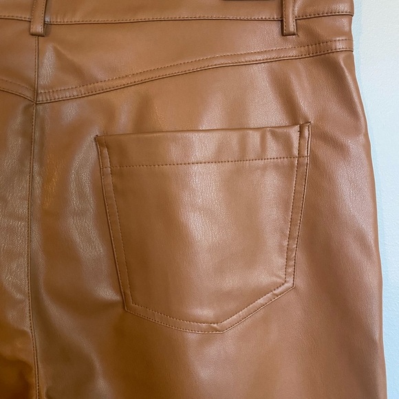ZARA Faux Leather Pants Brown Size XXL - Picture 5 of 6